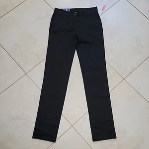 IZOD Boys School Skinny Pants Flat Front Black 7 Regular New - Picture 1 of 3