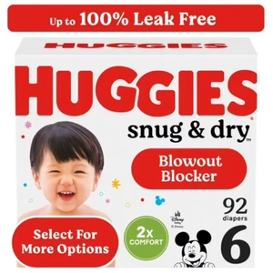 Huggies Snug and Dry Disposable Baby Diapers - Size 6 - 92 Count - Picture 1 of 9