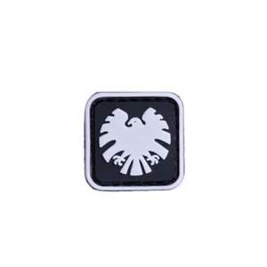 2PCS MINI GLOW 3D PVC Agents of S.H.I.E.L.D RUBBER HOOK LOOP PATCH GLOW IN DARK - Picture 1 of 4