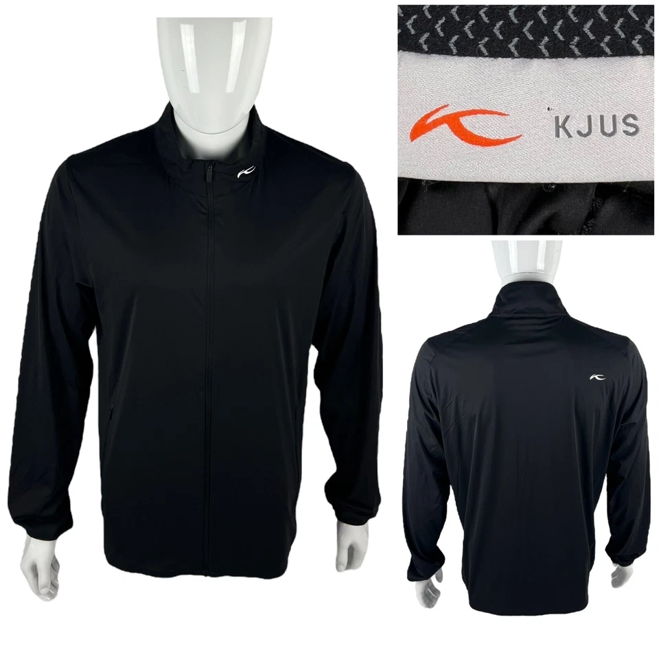 Kjus Mens 54 - XL Jacket Black Full Zip Windbreaker Lightweight Vented EUC - Image 1 of 4