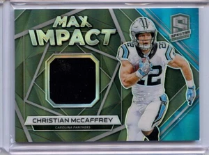 Christian McCaffrey 2019 Panini Spectra Max Impact Neon Blue Relic 98/199 #MI-12 - Picture 1 of 2