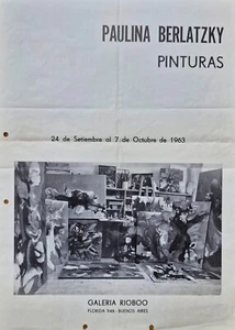 Afiche - Paulina Berlatzky - Galería Rioboo 1963 - Picture 1 of 2