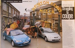 Original 1996 AUTOCAR Group Test HONDA CIVIC v TOYOTA PASEO v VAUXHALL TIGRA 1.6 - Bild 1 von 1