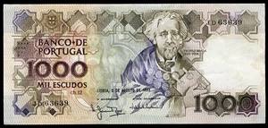 PORTUGAL 1000 ESCUDOS 2/8/ 1983 TEOFILO BRAGA P181 #N130# - Picture 1 of 2