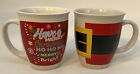 Santa’s Belt & Christmas Bright Mugs 14 Oz Royal Norfolk 4”  Set Of 2 Holiday