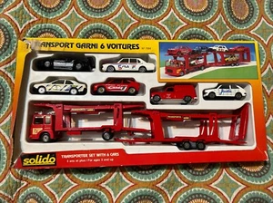 Solido 1/43 - Saviem Semi Remorque Transport Garni de 6 Voitures 7004 Very Nice - Picture 1 of 24