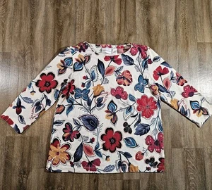 Camicia blusa donna floreale manica 3/4 Alfred Dunner taglia S maglione - Foto 1 di 8