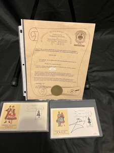 Salvador Dali Hand Signed 1969 1st Day Issue Stamped Envelope Cut W/COA - Afbeelding 1 van 5