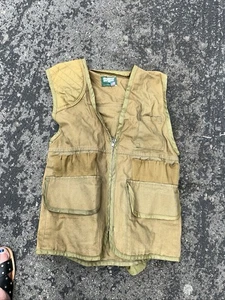 SafTbak Vest Mens Medium Olive Hunting Shooting Game Pheasant Camp Vintage - Picture 1 of 4