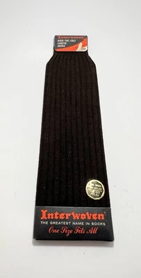 CALCETINES INTERTEJIDOS PARA HOMBRE VINTAGE AÑOS 50-60 - Marrón NWB Lana/Nylon EE. UU. Foto 1 de 4