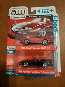 2023 Auto World 1991 Chevy Camaro Z28 1LE e 1996 Pontiac Firebird Cabrio. - Foto 1 di 2