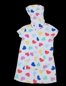 Wonder Nation Zippered Hooded Terrycloth Swimsuit Cover Girls Size 7/8 Pockets - Picture 1 of 9