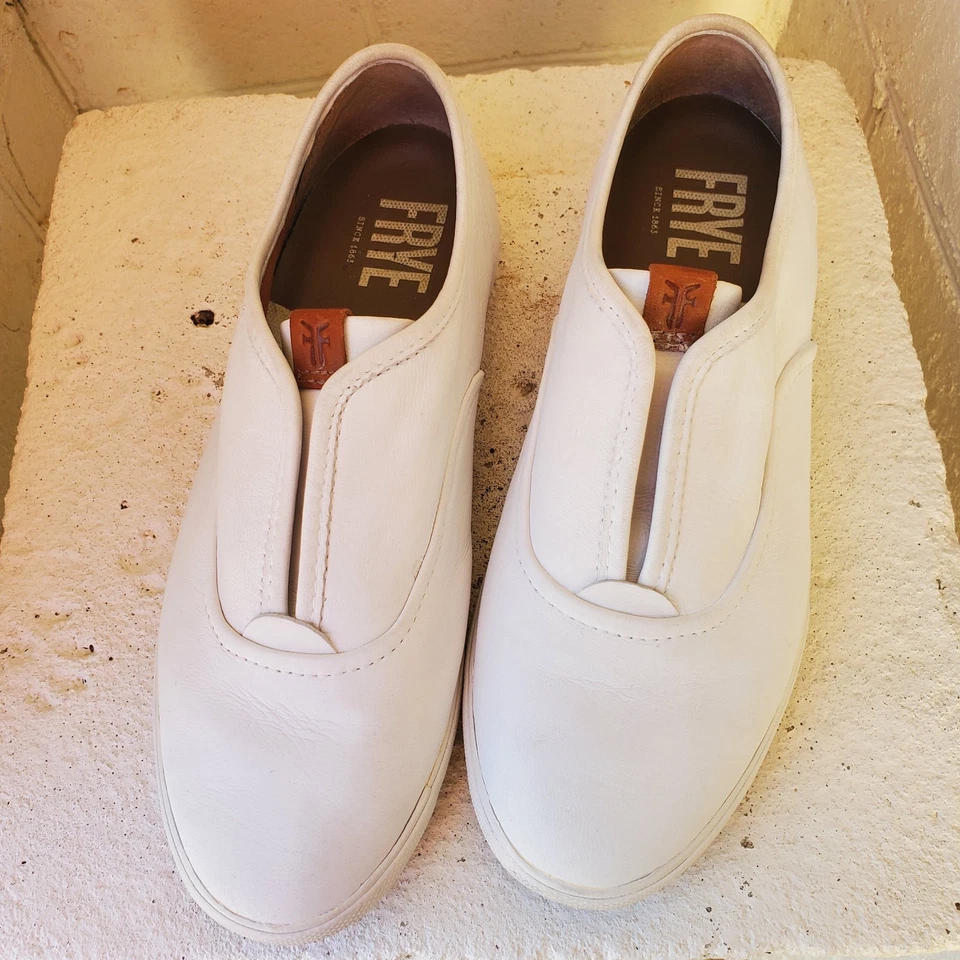 Zapatos FRYE Maya CVO blancos sin cordones de cuero para mujer talla 7 Foto 1 de 4
