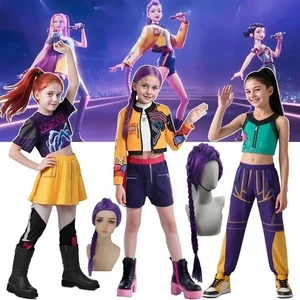 Kinder Mädchen KPop Dämonenjäger Cosplay Rumi Mira Kostüm Kostüm Perücken Outfits - Bild 1 von 29
