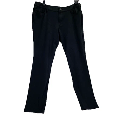 Pantalones Ann Taylor Factory Talla 12 Negros Elastizados Ajustados Tobillo Cintura Baja Calce Moderno Foto 1 de 4