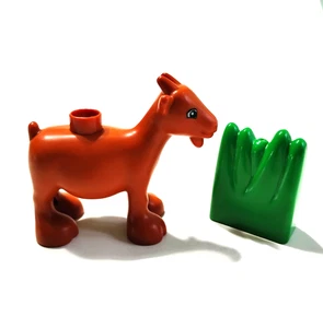 Lego Duplo Brown Goat with Grass Farm Animal C1 - Picture 1 of 1