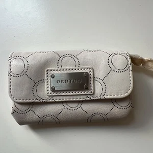 OROTON Ivory Cream Leather Wallet Card Coin Keyring Purse Brand New - Picture 1 of 15