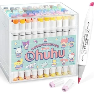 NEW Ohuhu Marker Pen Sanrio Limited Edition 80 Colors Fine & Brush Tip 2way - Picture 1 of 6