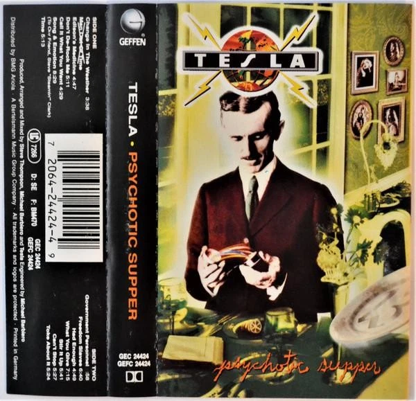 Tesla Psychotic Supper cassette Germany Geffen 1991 cassette GEC24424 - Bild 1 von 4