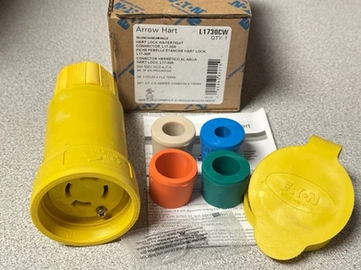 NEW Eaton Arrow Hart L1730CW Locking Watertight Connector 30A 600V 4W 3P L17-30R - Image 1 of 3