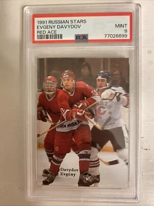 1991 Red Ace Russian Stars in NHL Evgeny Davydov Rookie RC PSA 9 Mint - Picture 1 of 2