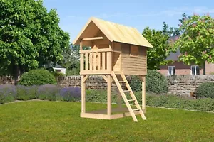 Stelzenhaus Kinderspielhaus Spielturm Gernegroß natur 120 x 244cm LAGERABVERKAUF - Bild 1 von 10