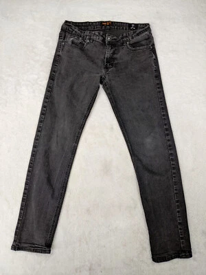 Кольцо огня тонкий мужской 32 x 30 Flex черный узкие заниженной Med стирка джинсовой ткани 5 карманов - Изображение 1 из 4