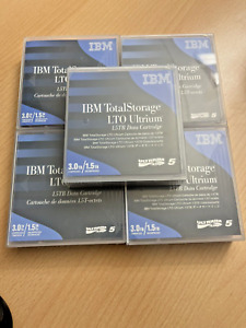 5 Stück IBM 46X1290 LTO-5 Ultrium 5 Tape Data Cartridge 1,5TB 3TB inkl. Barcode