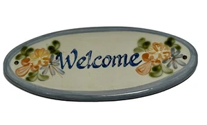 Louisville Stoneware  Welcome Plaque. Great For Front Door 10.5”X4.5” - Picture 1 of 5