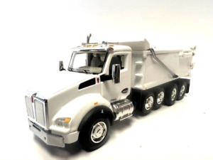 DCP / FIRST GEAR 1/64 SCALE T-880 KENWORTH QUAD AXLE DUMP TRUCK, WHITE