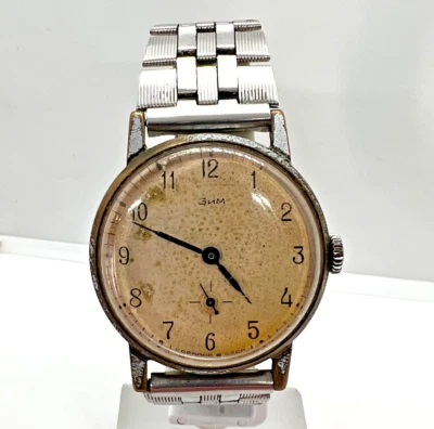 Reloj Zim De Colección Raro URSS Hombres Reparado Soviético Wris Original Militar Retro Antiguo Foto 1 de 4