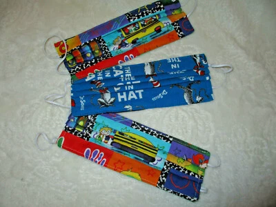 FACE MASKS~Adult Size~School Days~3 qty. Handmade~NEW - Image 1 of 4