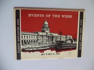 old vintage Events of the Week Dublin Ireland tourists booklet 1966 - Imagen 1 de 3