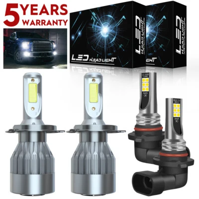 Kit de 4 faros LED de haz alto bajo para Pontiac Vibe 2003-2008 Foto 1 de 4