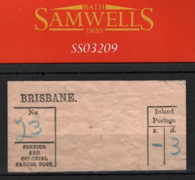 GB Australia *BRISBANE* Foreign & Colonial PARCEL POST LABEL {samwells}SS3209 - Image 1 of 4