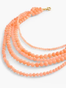NWT TALBOTS OMBRÉ ALL-DAY NECKLACE in SUNSET PEACH&GOLD/SRP$89.50 - Picture 1 of 5