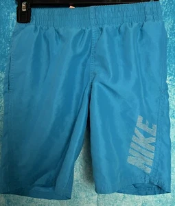 Nike Boys Youth Swim Trunks Size Small Blue Mesh Lining Shorts - Picture 1 of 4