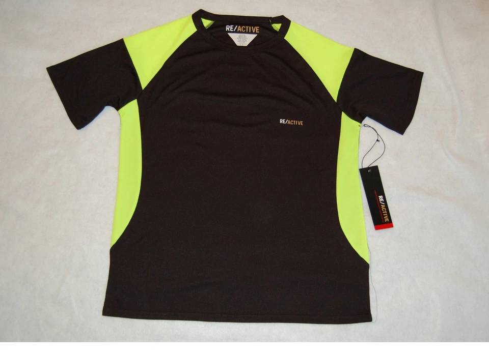 Camiseta deportiva para hombres ropa deportiva NEGRA verde neón LIGERA Quick Dri L 42-44 Foto 1 de 1