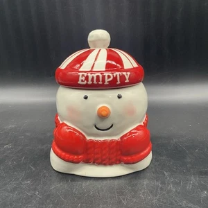 Hallmark Ceramic Snowman Cookie Jar “Full/Empty” - Picture 1 of 12