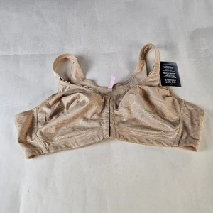 Comfort Choice Womens Beige Posture Bra Front Closure Wireless Size 50C New - Picture 1 of 16