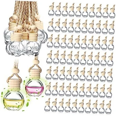  100 Piezas 10ml Botella de Perfume Colgante Coche Ambientador Coche Vidrio Vacío  Foto 1 de 4