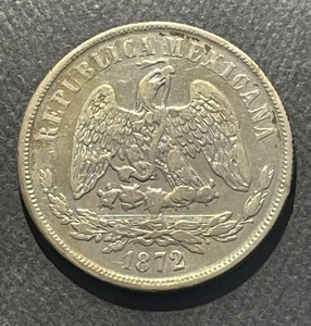 Mexico 1872 MoM Peso Silver Coin:"Balanza"-Ex Henry Christensen - Picture 1 of 3