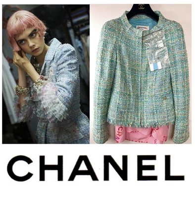 Chaqueta Chanel Vintage 2011 Azul Aqua Tweed Lesage 34 36 38 2 4 6 Abrigo Top S M Foto 1 de 4