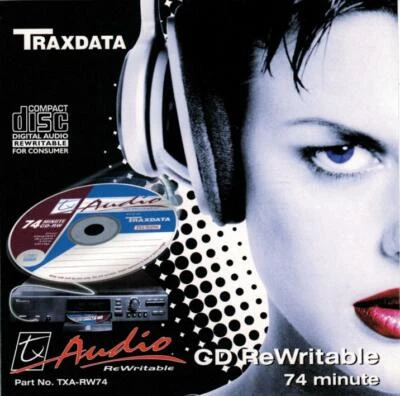 Traxdata CD-RW74 / TXA-RW74 Audio Music 74 Min CDRW RE-WRITABLE Blank Disc - NEW - Image 1 of 4