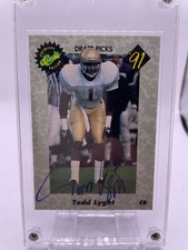Todd Lyght 1991 Classic Premiere On Card Auto - Notre Dame Fighting Irish /1500