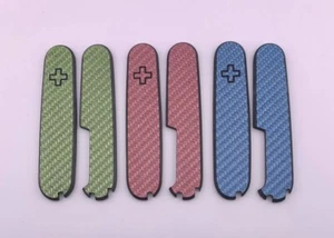 Scales Cover Handles Grips For Victorinox Scales Plus 91mm Real Carbone - Picture 1 of 16