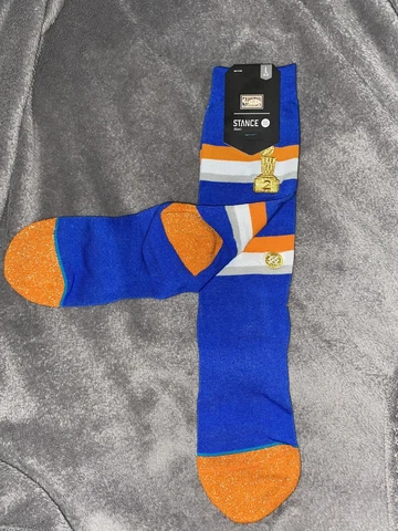 Stance NBA New York Knicks Trophy Banner Crew Socks Adult Large 9-12 Basketball Cover