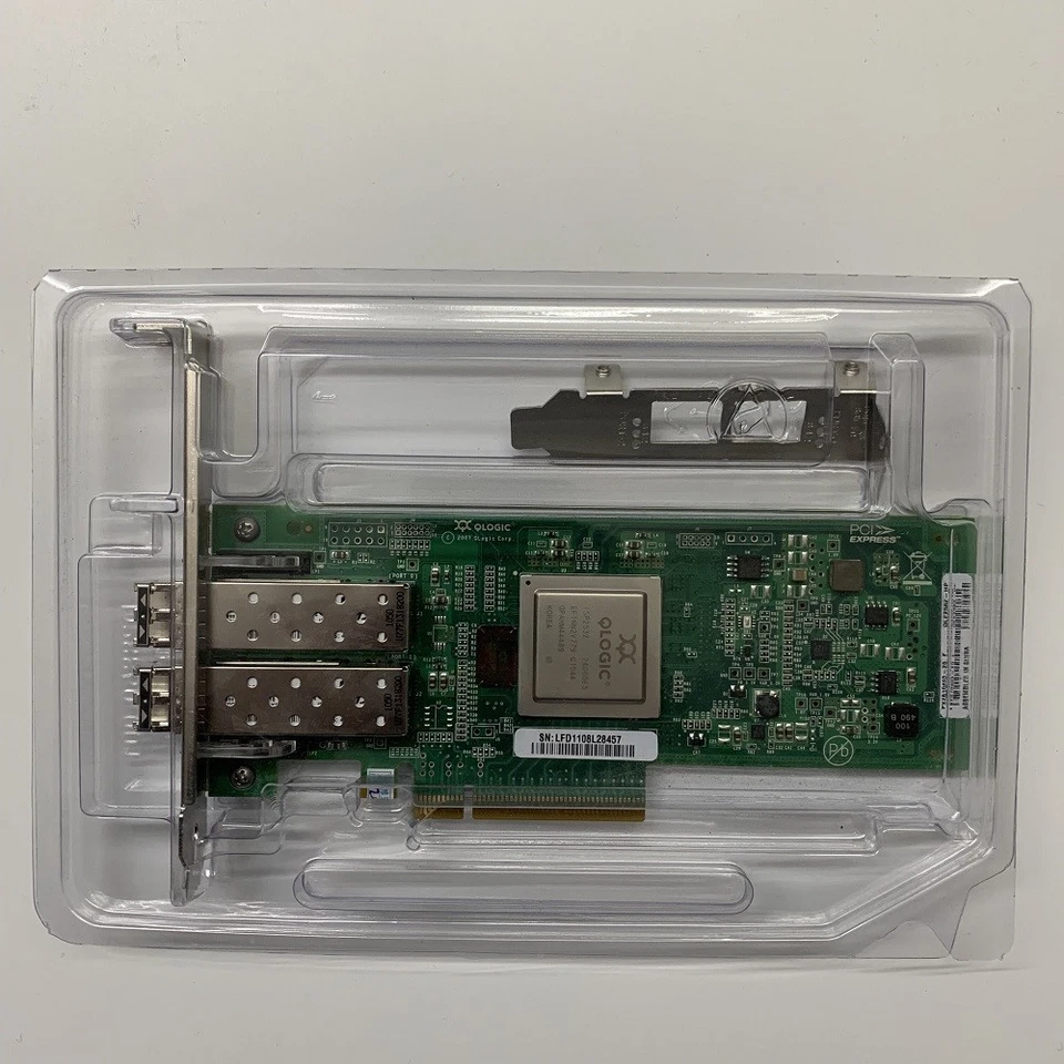 HP Qlogic QLE2562 AJ764-63002 489191-001 Dual-port PCIe x8 8Gb FC Adapter W/2XSF - Bild 1 von 4