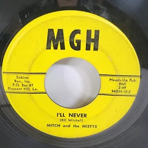 Mitch And The Misty’s I’ll Never More Misery 45 Rpm MGH Records Rare Funk Soul - Picture 1 of 5