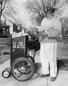 US Mail Push Cart Vintage 8x10 Reprint Of Old Photo - Picture 1 of 1